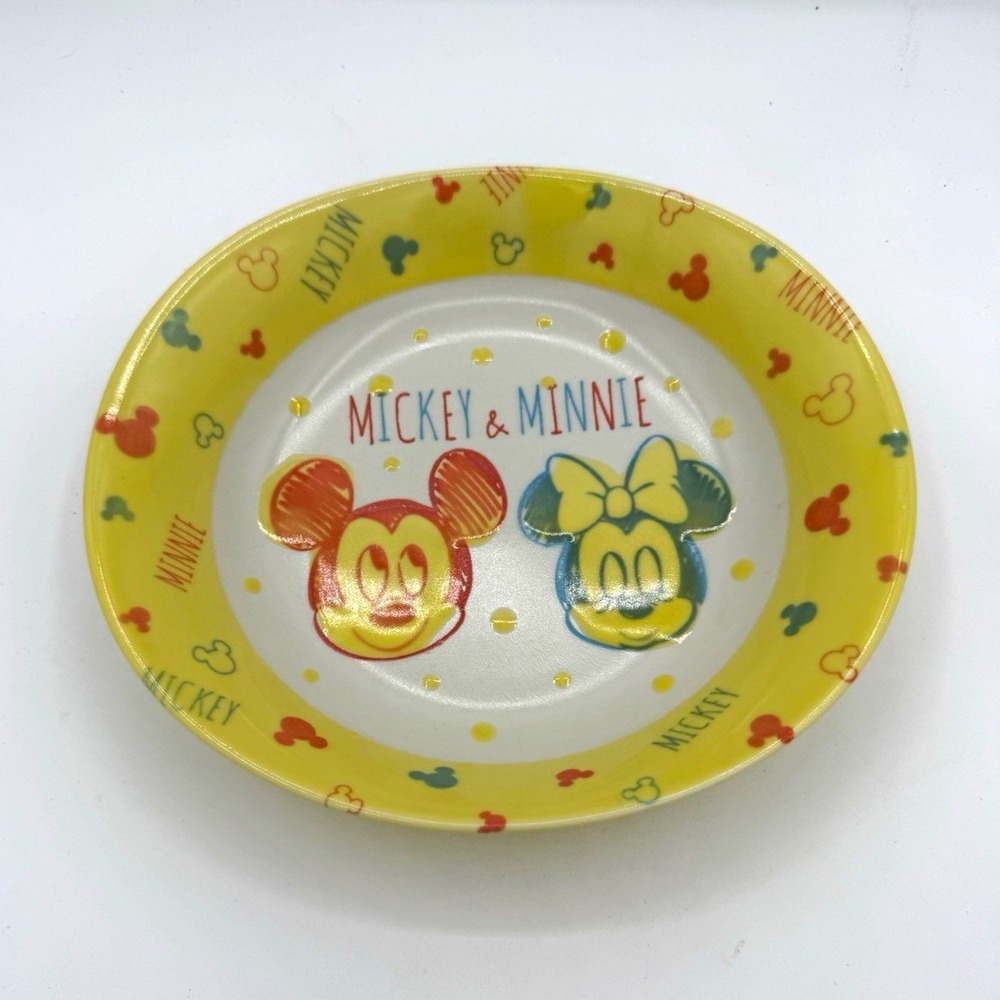 Disney Mickey Mouse & Minnie Mouse Yellow Rim Soup/Cereal Bowl